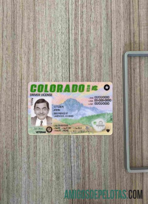 Carteira de motorista dos EUA Colorado 2022 presente fotolook frente baixar para verificação